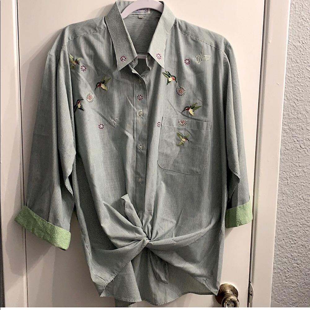 The Blue - Stripped Button Down